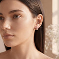 Openwork Mug Charm 925 silver stud earrings for women, college wear, styled composition