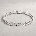 Lobster clasp and end links on the Silvme solid flat curb chain bracelet