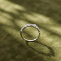 Silvme Sculptural Half-Eternity 925 sterling silver ring for women set with cubic zirconia — close-up detail