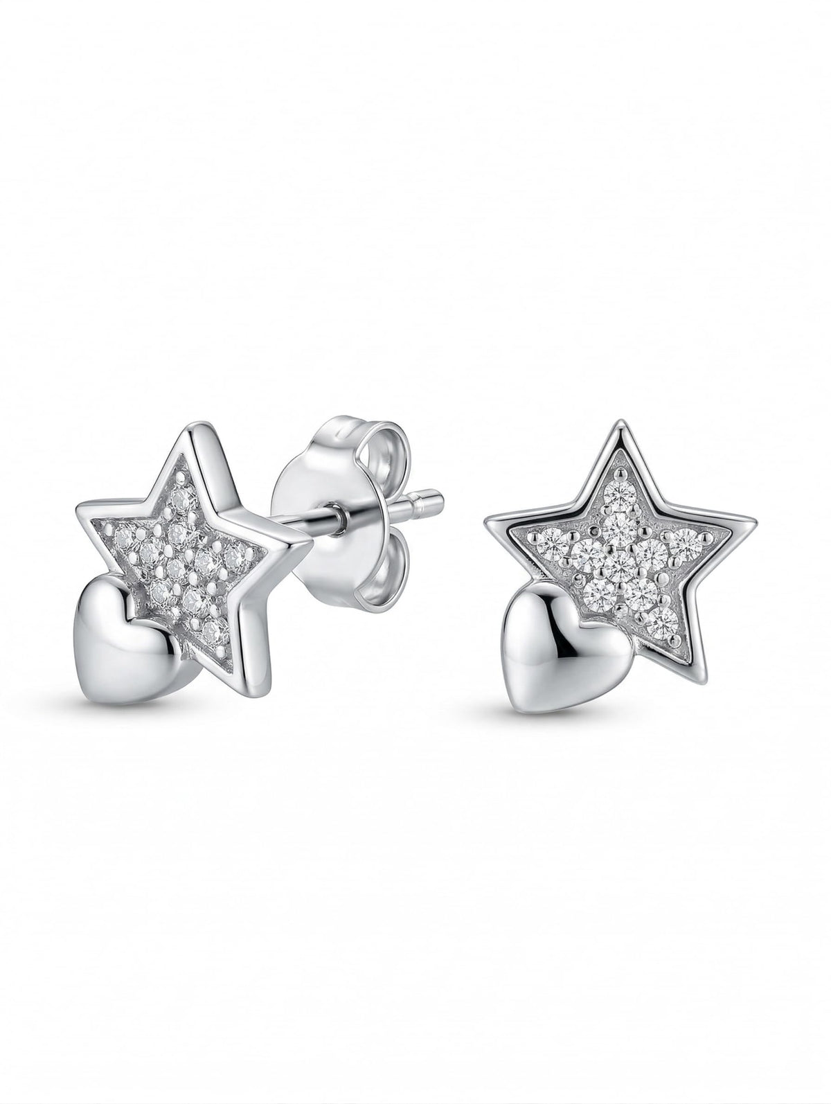 Star & Heart Stone-Set Stud Earrings, additional product view 3