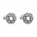 Heart Circle Stone-Set Stud Earrings, front product view