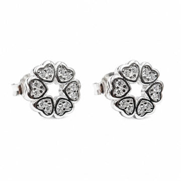 Heart Circle Stone-Set Stud Earrings, front product view