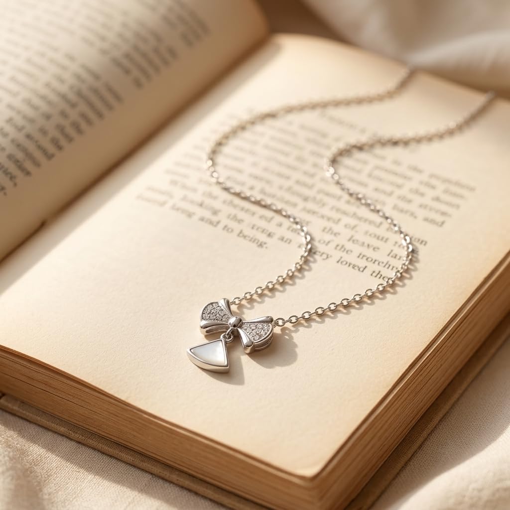Silvme Infinity Pendant Necklace, crafted in 925 sterling silver for women, minimal modern styling