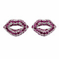 Lip Kiss Stone-Set PavÃ© Stud Earrings, front product view