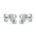 Double-Heart Stud Earrings, close-up detail