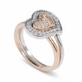 Silvme Heart 925 sterling silver heart ring for women, silver-tone, new design silver ring, silver anguthi for women, stacking styling view