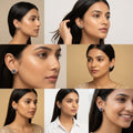 Black Square Cluster Stud Earrings, additional product view 6