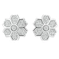Snowflake Floral PavÃ© Stone-Set Stud Earrings, front product view