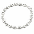 Silvme 925 sterling silver mariner link bracelet for men shaped into an oval on a white background