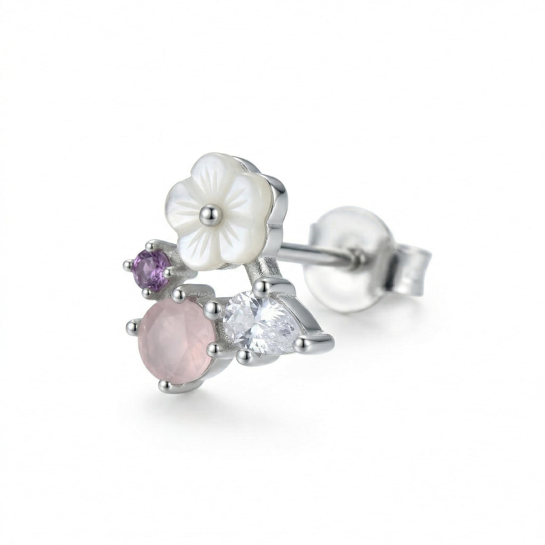 Blossom Breeze Pastel-Cluster Stud Earrings, front product view