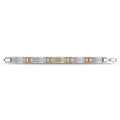 Silvme 925 sterling silver two-tone bar link bracelet for men laid flat on a white background