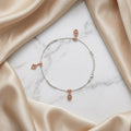 Additional detail view of the Silvme rose-gold CZ charm 925 silver anklet payal (6)