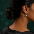 Silvme CZ Teardrop Drop Earrings - silver with clear CZ 925 sterling silver earrings for women, party look