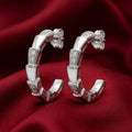 Engraved Segmented Half-Hoop Stud Earrings, close-up detail