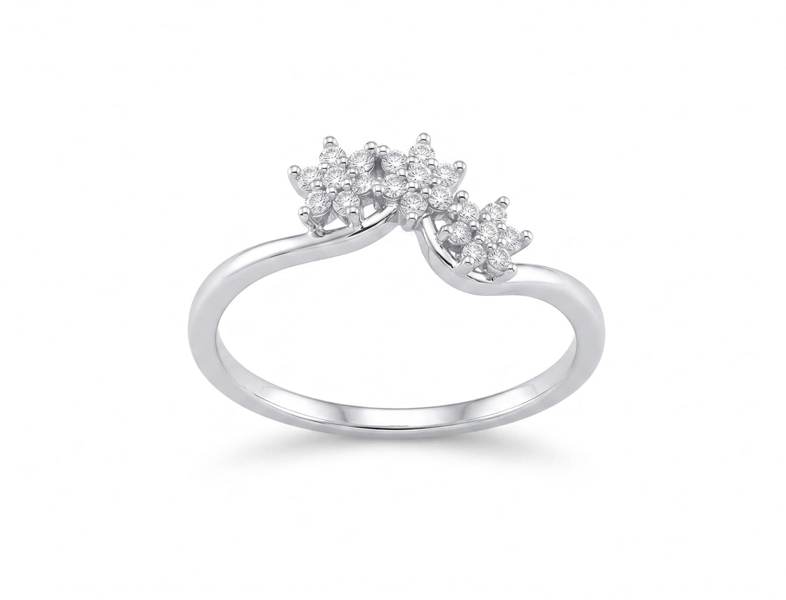 Silvme Birthday 925 sterling silver ring for women — front view on white background