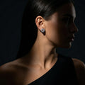 Heart Circle Stone-Set Stud Earrings, additional product view 4