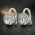 Silvme Moon & Star Drop Earrings with CZ design detail - silver with clear CZ 925 sterling silver drop earrings with cubic zirconia (CZ)