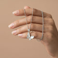 925 sterling silver Butterfly Pendant Necklace by Silvme, made for bridal wear, a graceful gift for her