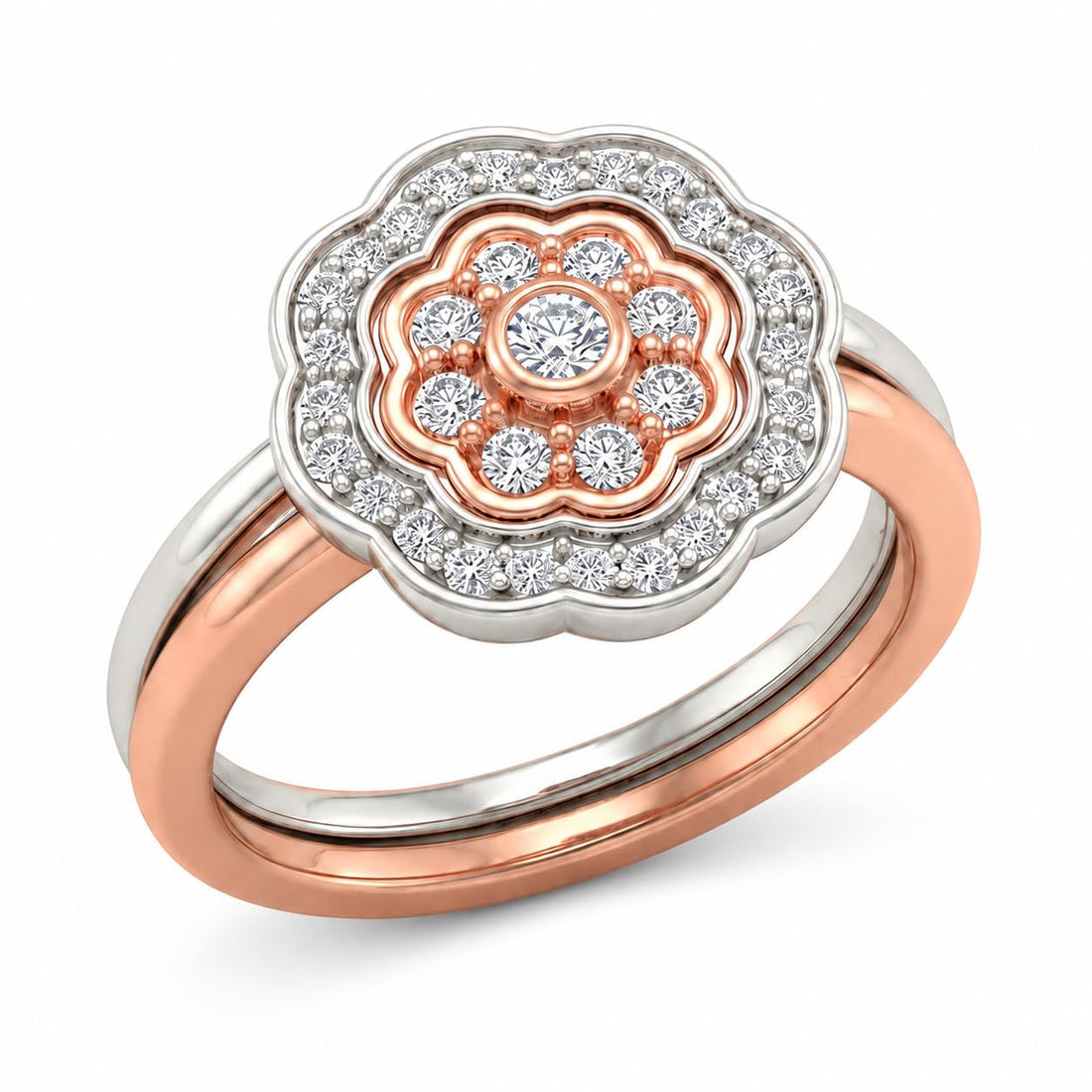 Silvme Infinity Halo with cubic zirconia 925 sterling silver circle ring for women, silver-tone, circle ring silver, infinity ring silver, on-hand styling view