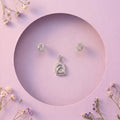 Minimalist Arch 925 sterling silver pendant and stud earrings jewellery set by Silvme â€” styled product image