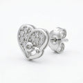 Entwined Double-Heart Stone-Set Stud Earrings, close-up detail