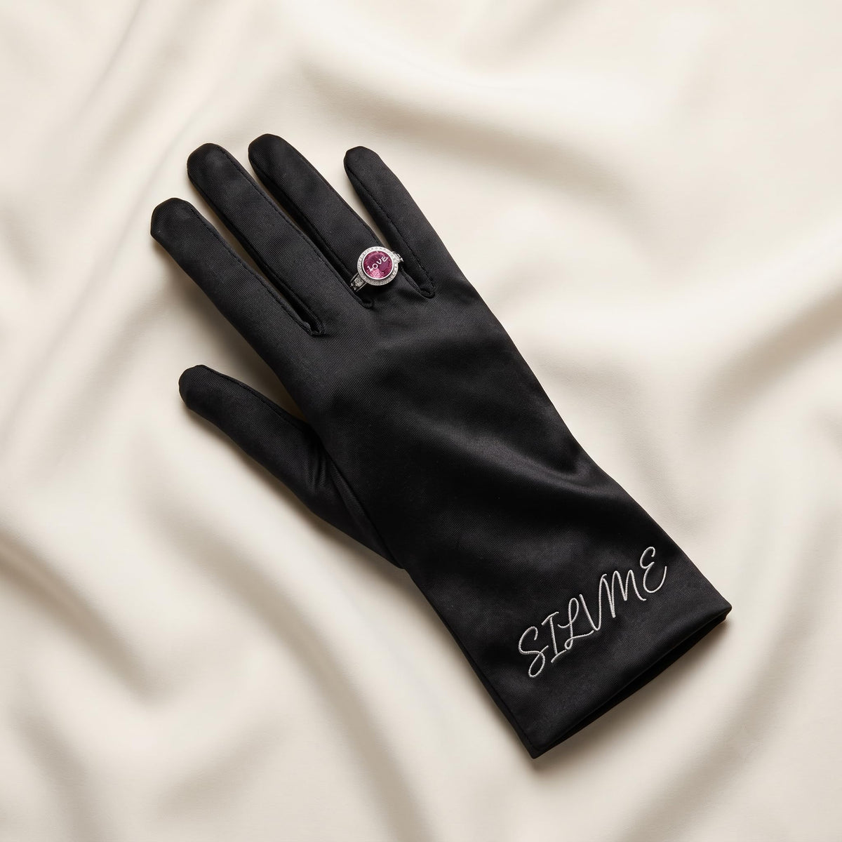 Silvme Rose Petal Statement 925 sterling silver ring for women — front view on white background