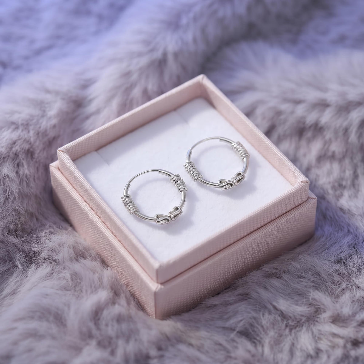 Silvme Oxidised Bali Hoop Earrings - chandi ki bali bali hoop earrings, 925 silver jewellery gift for sister