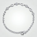 Infinity Link design detail on the Silvme Infinity Link Bracelet, crafted in polished 925 sterling silver