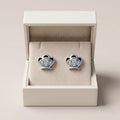 Crown-Shaped PavÃ© Stone-Set Stud Earrings, additional product view 3