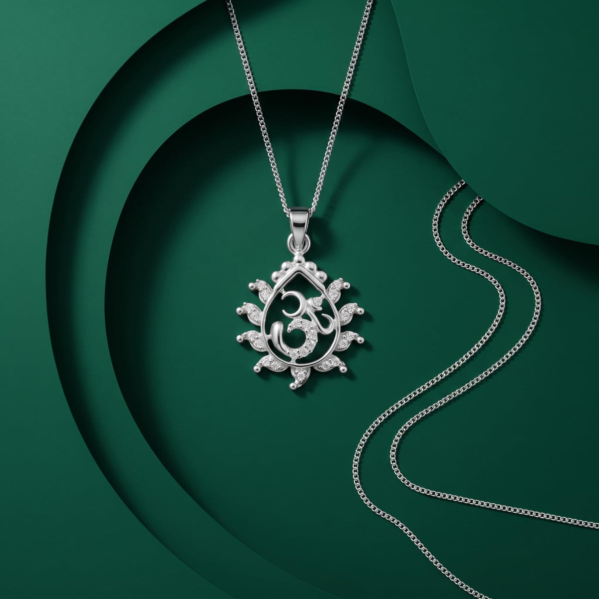 Silvme Festive Pendant Necklace Diwali Gift in 925 silver, ready for Diwali festive wear for women