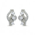 Curved PavÃ© Stone-Set Stud Earrings, front product view
