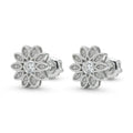 Petal Cluster Micro-PavÃ© Stone-Set Stud Earrings, front product view