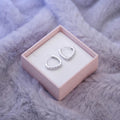 Silvme Heart Hoop Earrings with CZ design detail - silver with clear CZ 925 sterling silver bali hoop earrings with cubic zirconia (CZ)