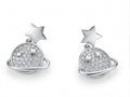 Planet & Star Drop Earrings with Stone-Set, front product view