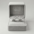 Snowflake Floral PavÃ© Stone-Set Stud Earrings, close-up detail, view 5