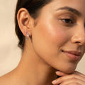 Curved Leaf Stone-Set Stud Earrings, additional product view 5