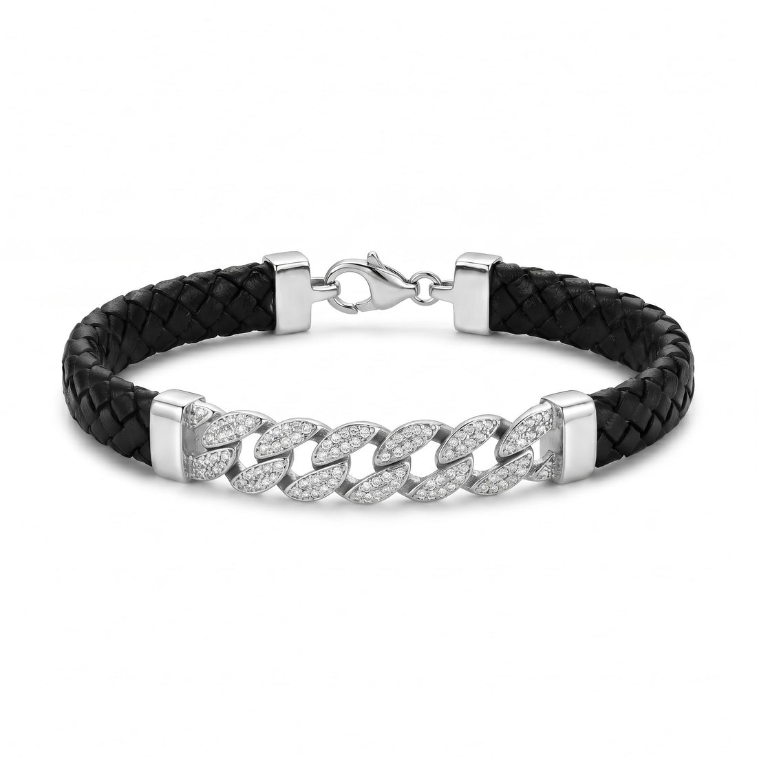 Silvme 925 sterling silver everyday flat curb chain bracelet for men worn with a rolled shirt cuff