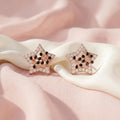 Rose-Gold-Tone Star Stud Earrings with Dark Accents, additional product view 6