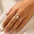 Silvme Carved Rose Botanical 925 sterling silver ring for women — side profile