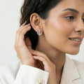 Anchor Dark-Stone Accent Stud Earrings, close-up detail, view 5