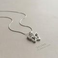 Smooth polished silver surface of the Silvme Butterfly Wings Pendant, premium 925 sterling silver
