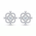 Diamond-Shaped Frame Stone-Set Stud Earrings, front product view