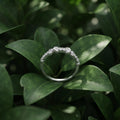 Silvme Sculptural Half-Eternity 925 sterling silver ring for women set with cubic zirconia — angled view