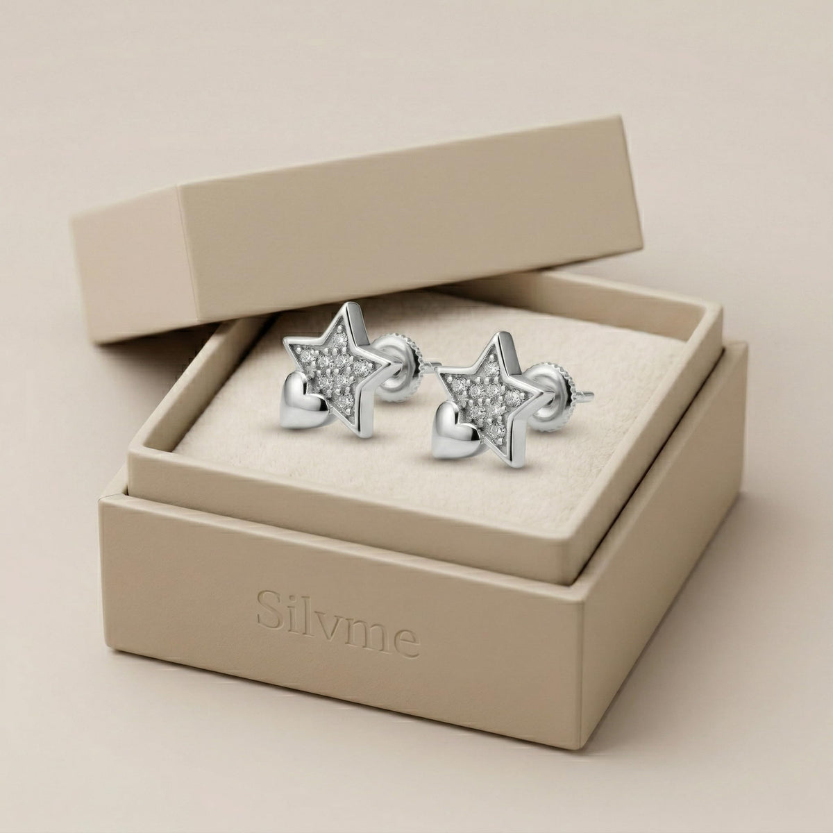 Star & Heart Stone-Set Stud Earrings, additional product view 5