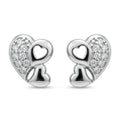 Double-Heart Stud Earrings, front product view