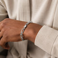 Link pattern and surface detail across the textured paperclip link bracelet by Silvme