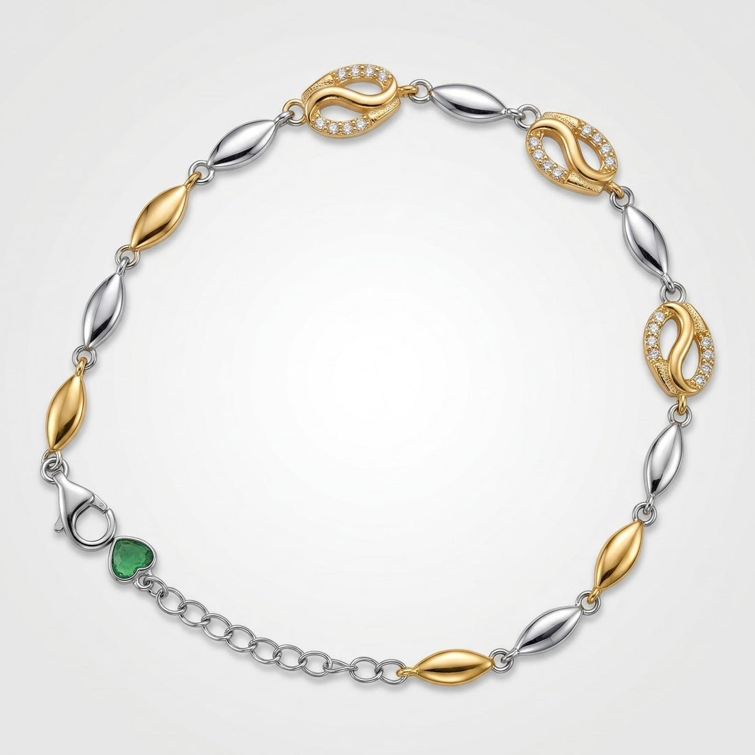Silvme Daisy Flower Bracelet with cubic zirconia, crafted in 925 sterling silver for women