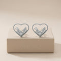Open-Heart Stone-Set Stud Earrings, alternate angle