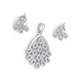 Silvme 925 silver sparkling cubic zirconia pendant and stud earrings with cubic zirconia, model styling view
