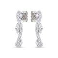 Curved Leaf Stone-Set Stud Earrings, alternate angle